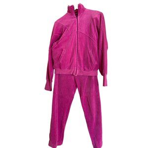 Vintage Y2K SFO San Francisco Originals Pink Velour Med  Tracksuit pockets zip